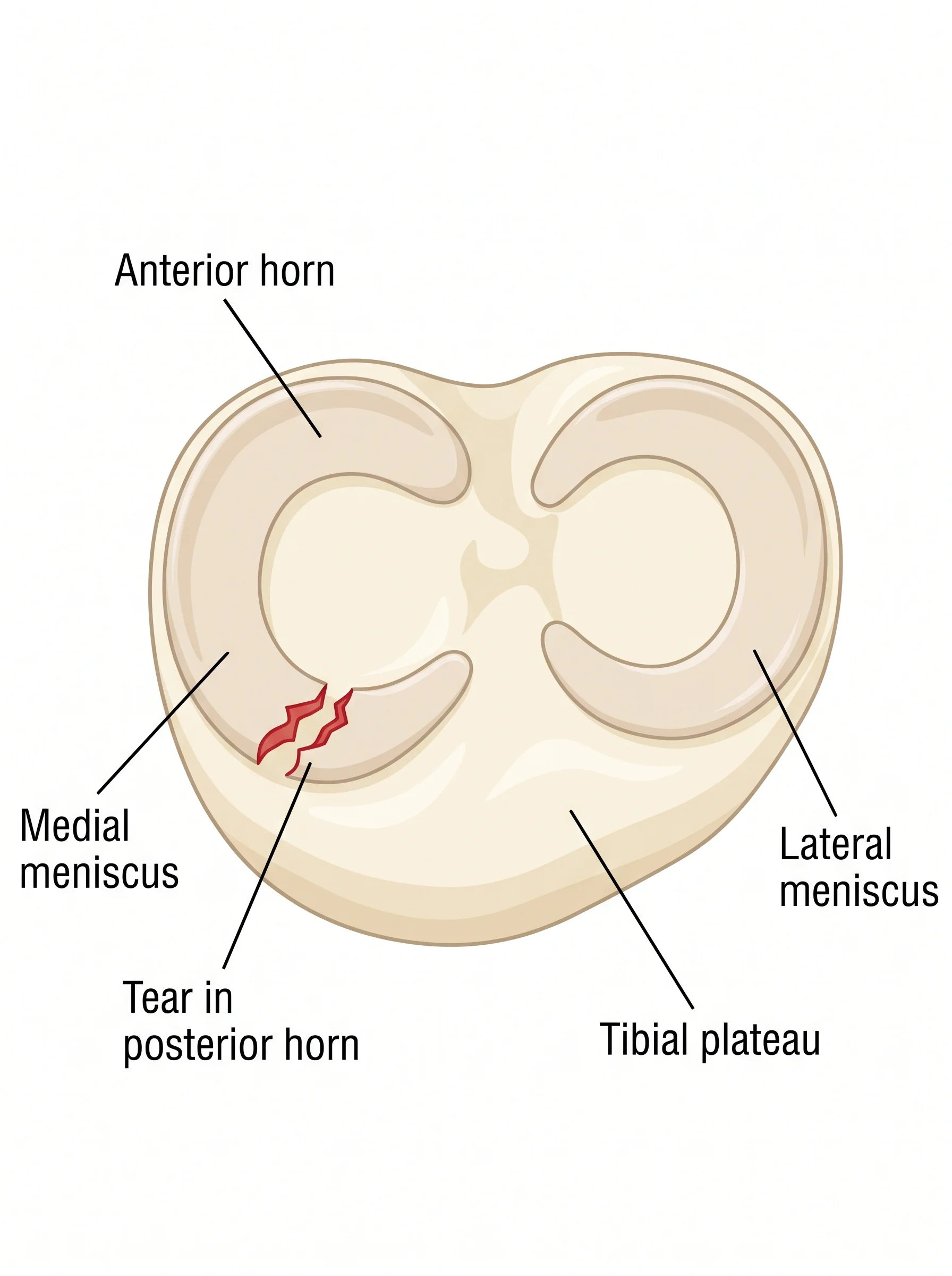 Medical illustration of Meniscus Tear
