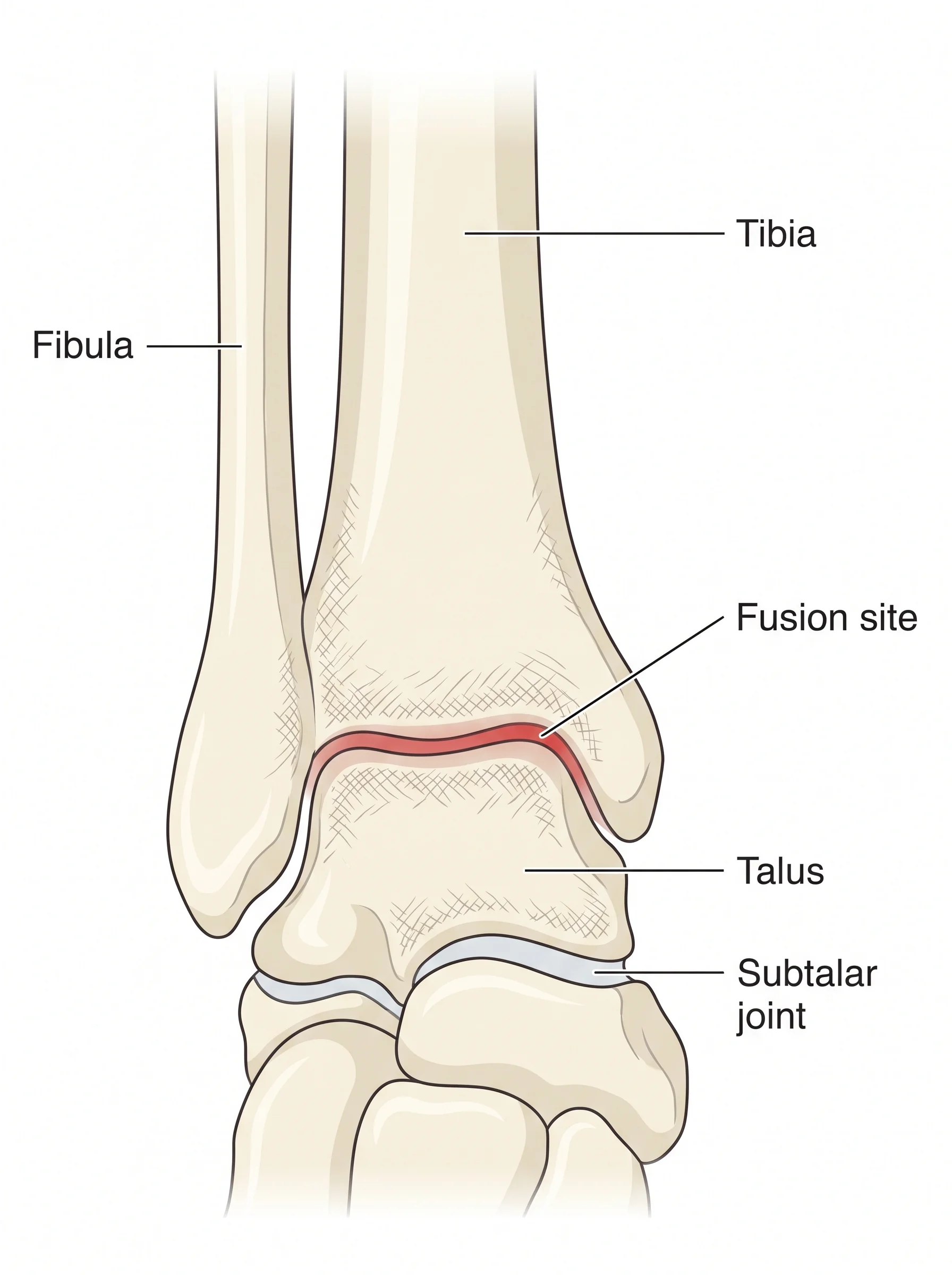 Medical illustration of Ankle Fusion