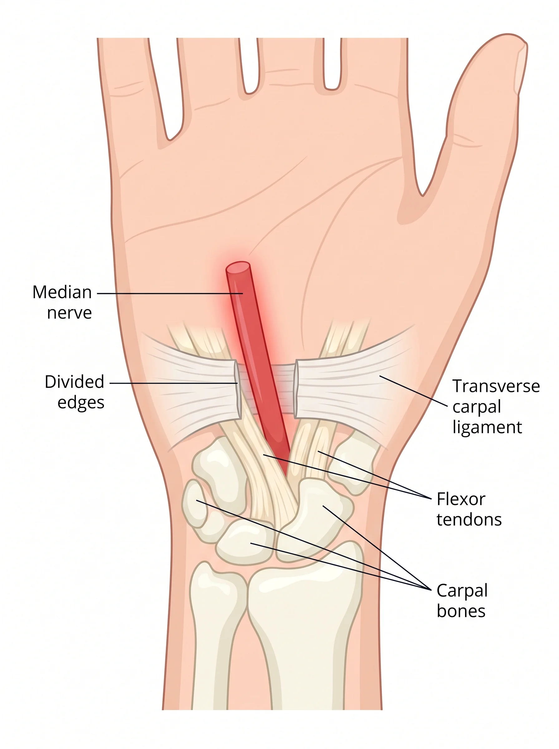 Medical illustration of Carpal Tunnel Release