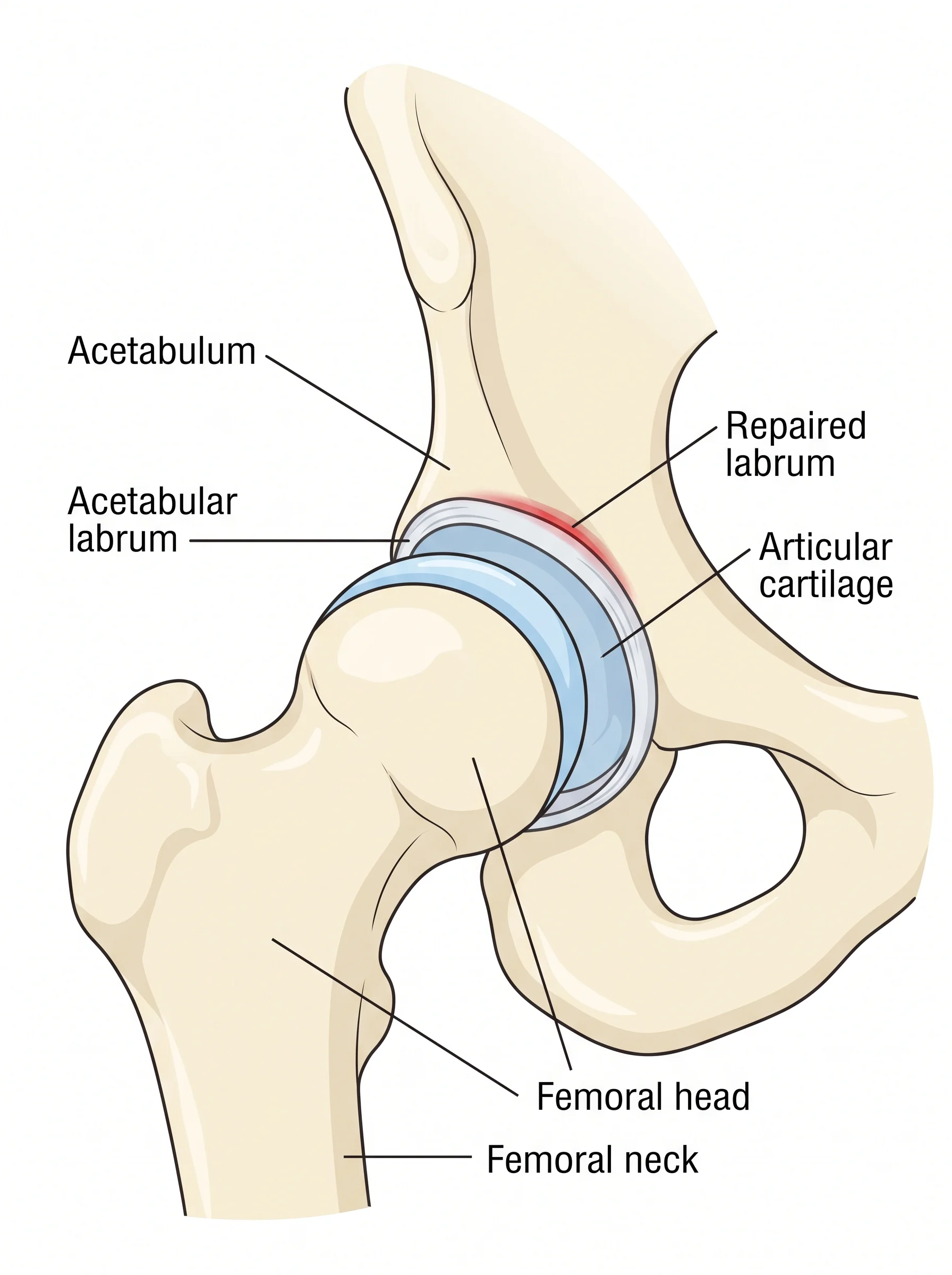 Medical illustration of Hip Labral Repair: a complete guide