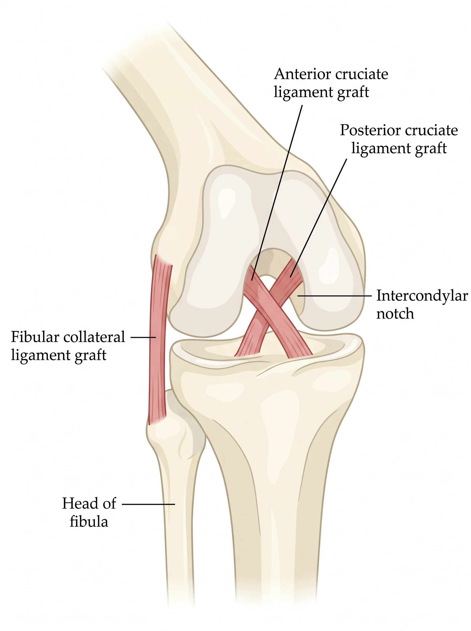 Medical illustration of Multi-Ligament Knee Reconstruction