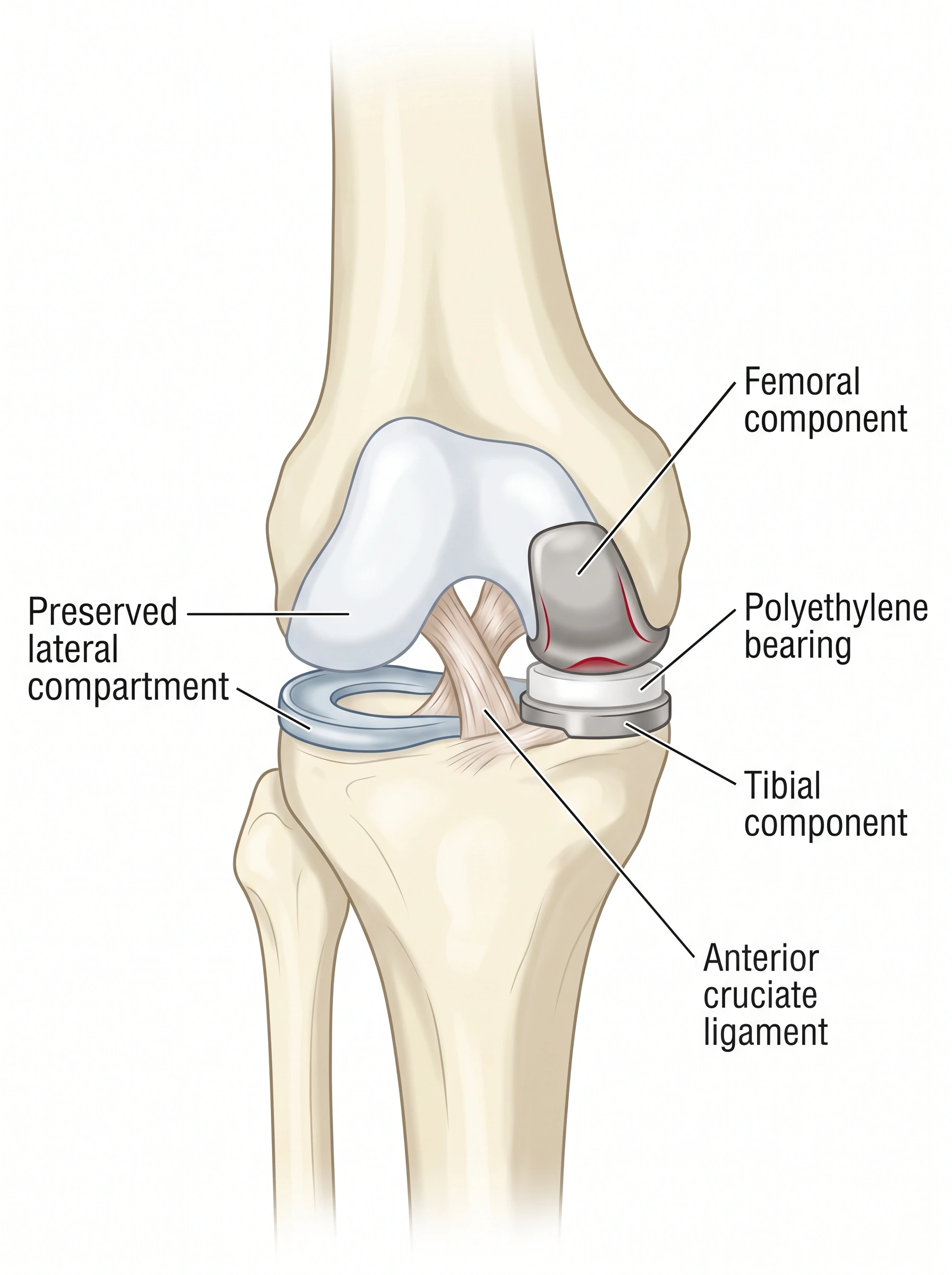 Medical illustration of Partial Knee Replacement
