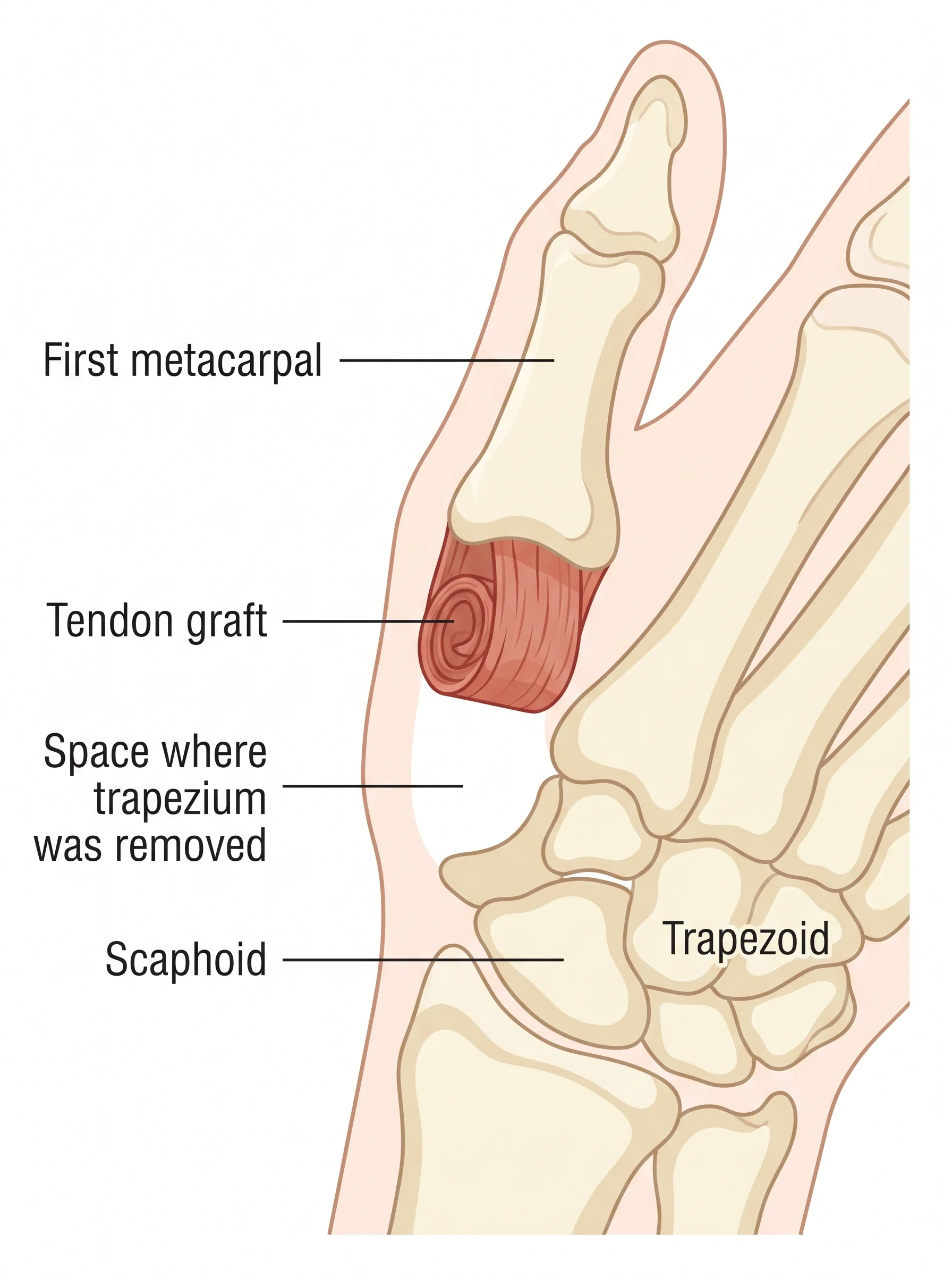 Medical illustration of Thumb CMC (Basal Joint) Arthroplasty