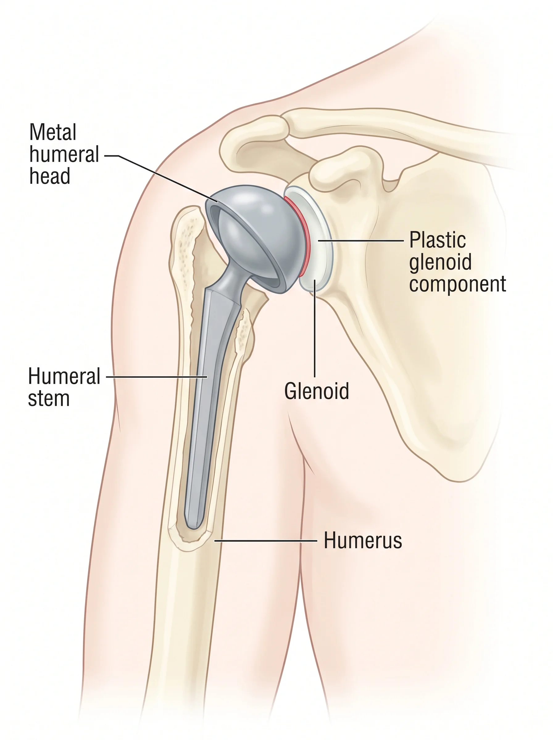 Medical illustration of Total Shoulder Replacement