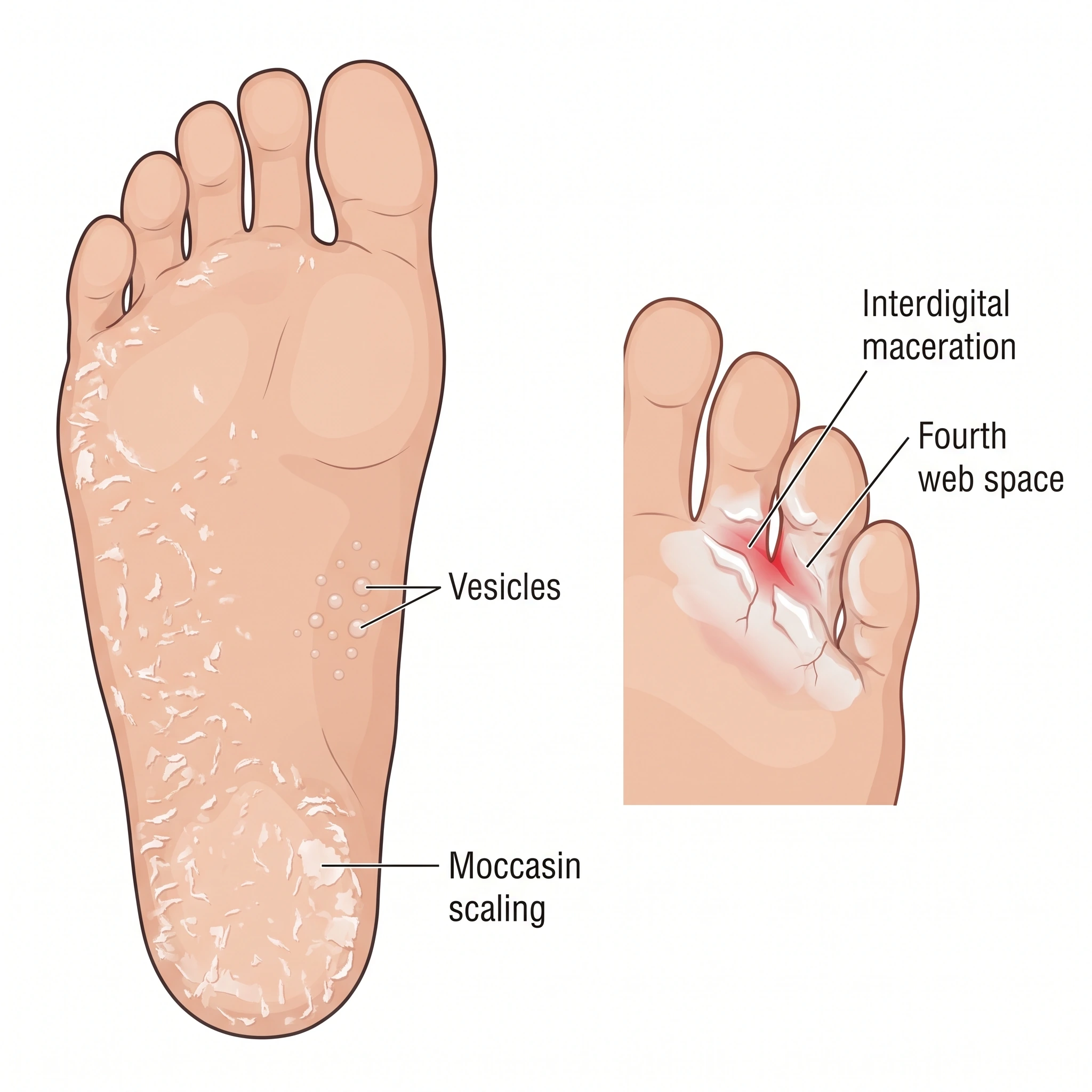 Medical illustration of Athlete's Foot
