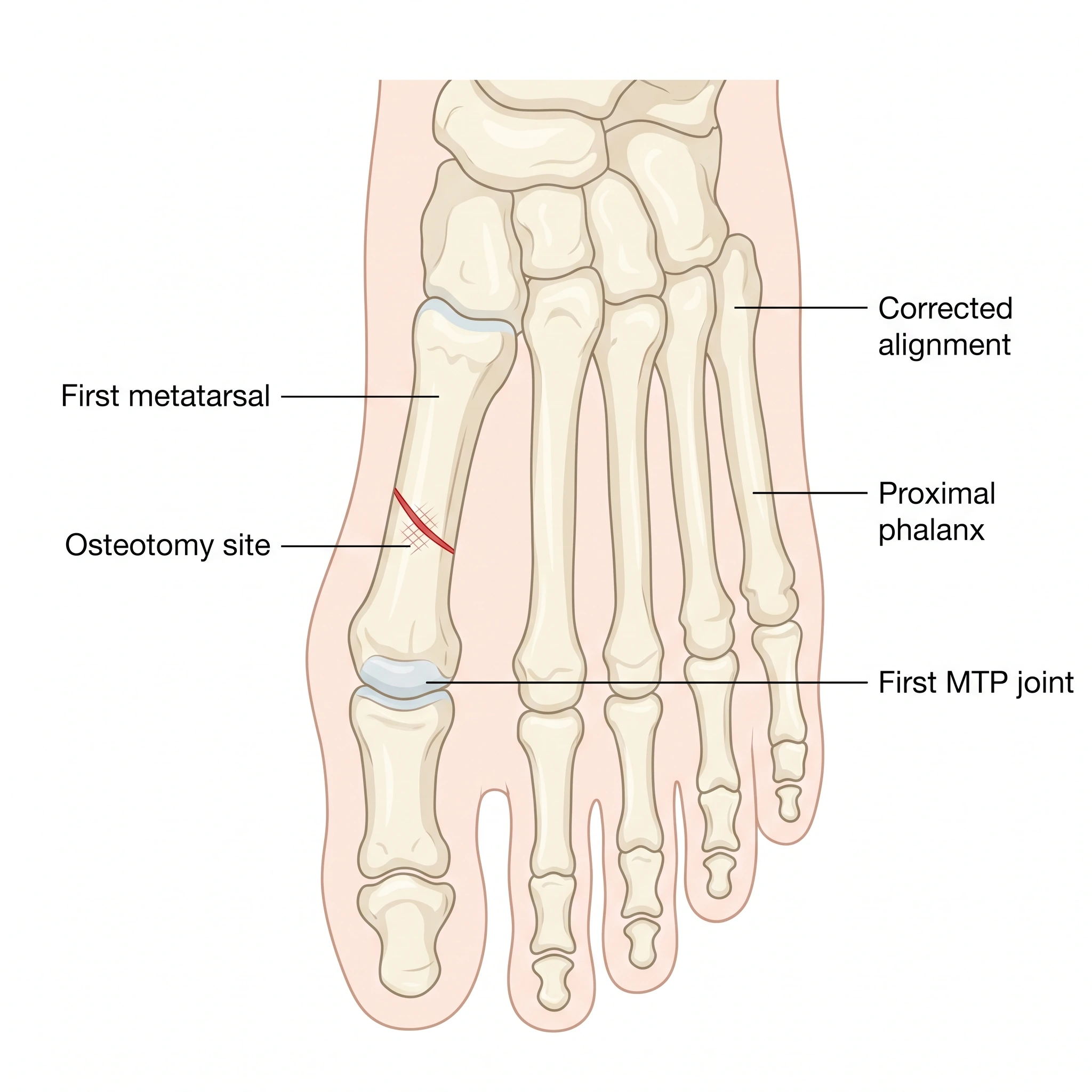 Medical illustration of Bunion Surgery