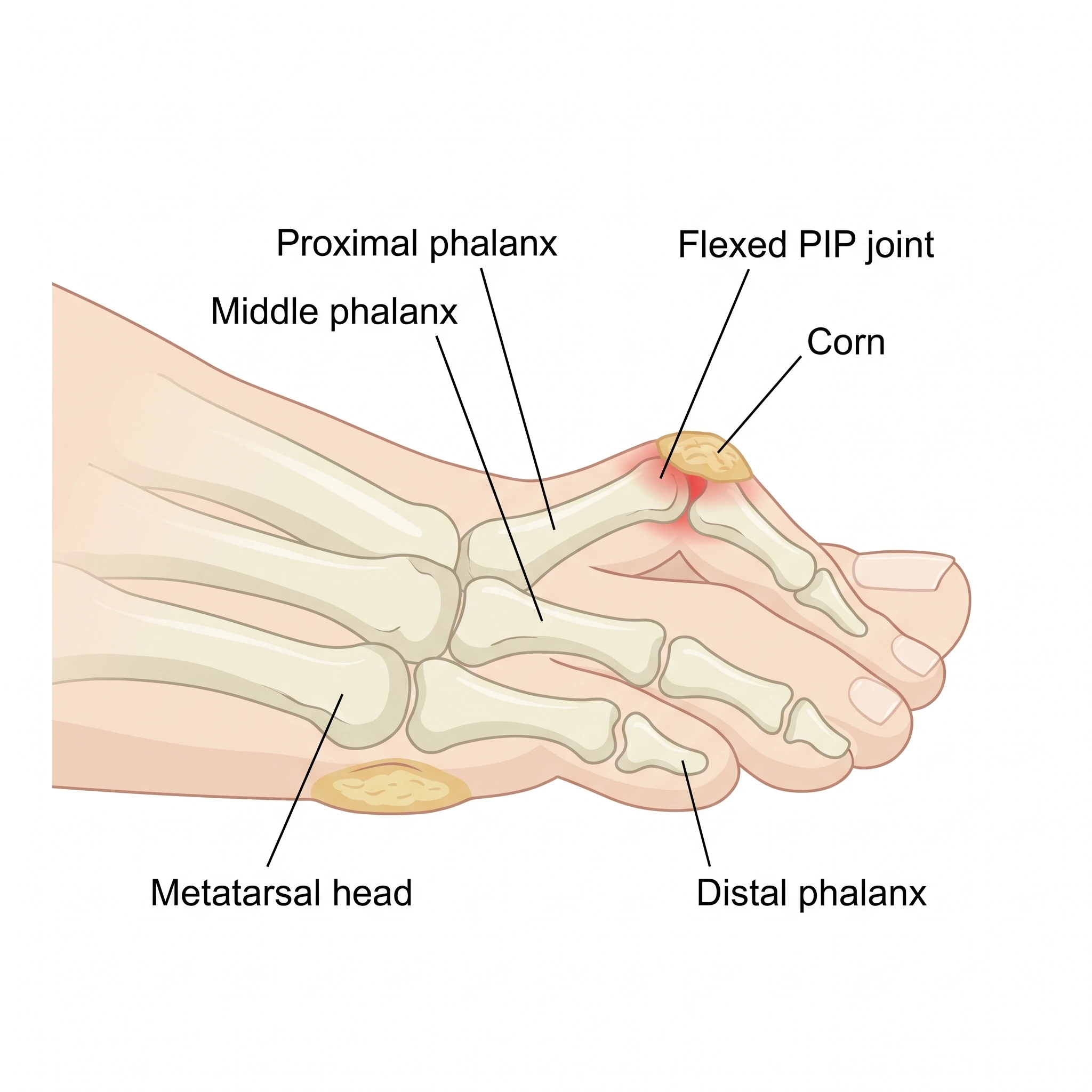 Medical illustration of Hammertoe / Claw & Mallet Toe