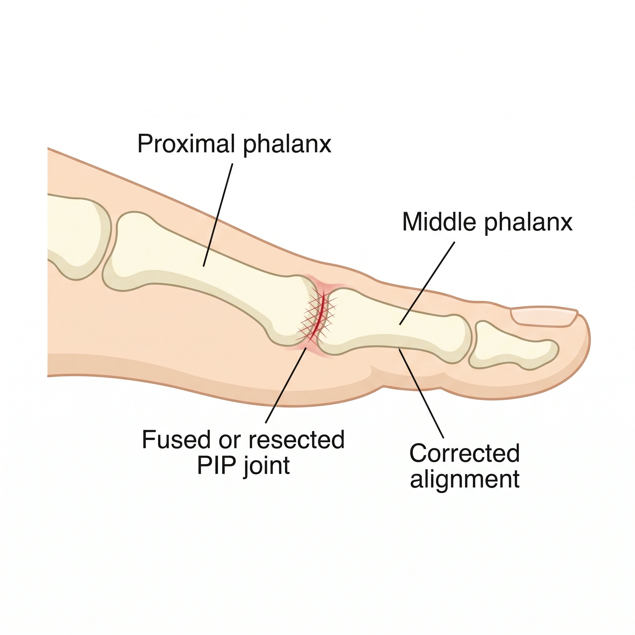 Medical illustration of Hammertoe Surgery
